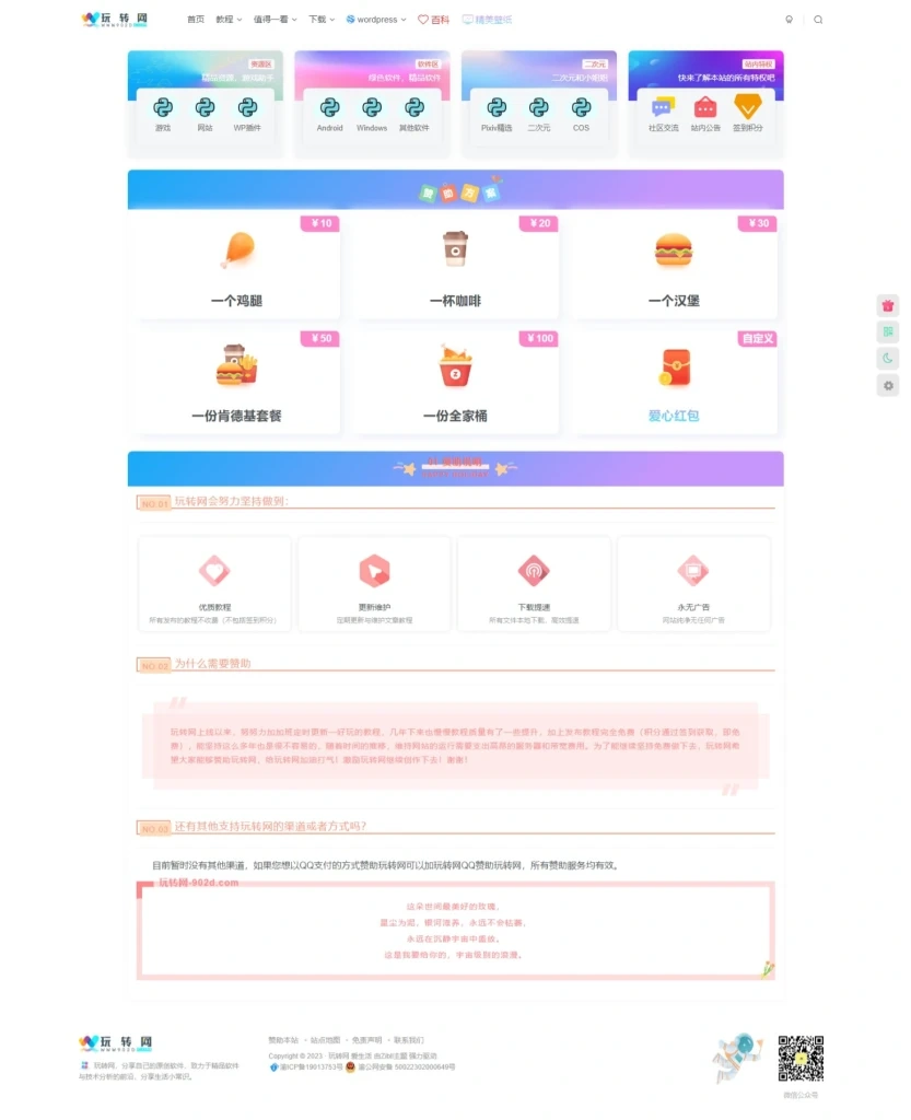 【Wordpress】贊助頁面